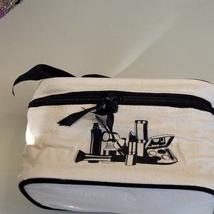 Hallmart Collectibles Makeup Bag ~ New ~ Tan & Black